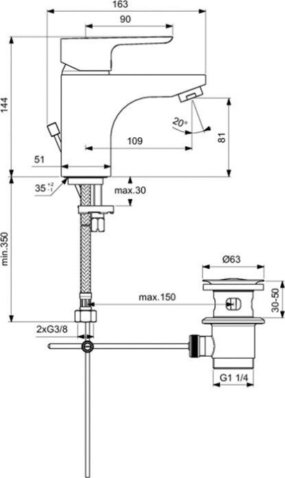 Смеситель для раковины Ideal Standard Ceraplan хром  B0704AA - 4