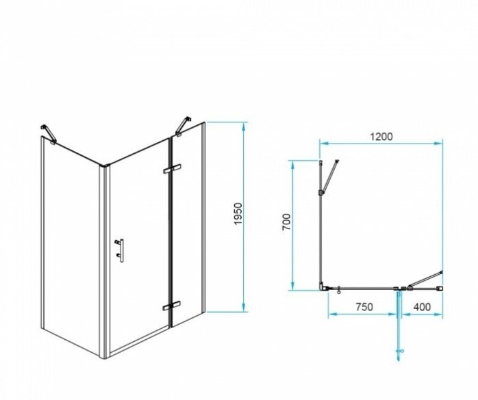 Душевой уголок RGW Passage PA-77B R 120x70 профиль черный стекло прозрачное 41087727-084R - 2