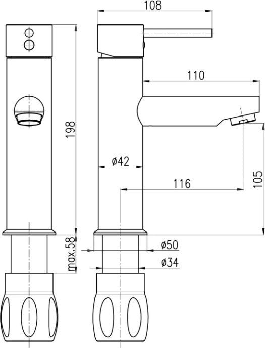 Смеситель для раковины Rav Slezak Seina бронза SE928.5SM - 1