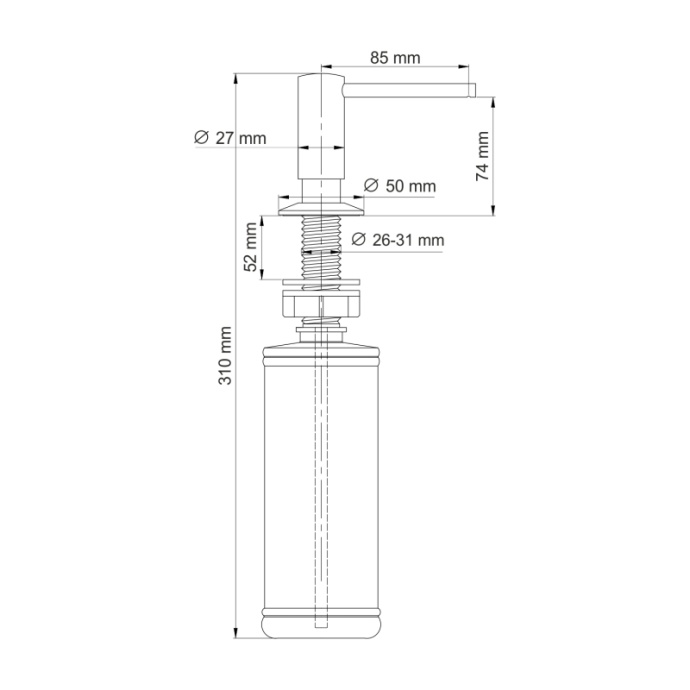 NEW K-75991 Встраиваемый дозатор для мыла - 1