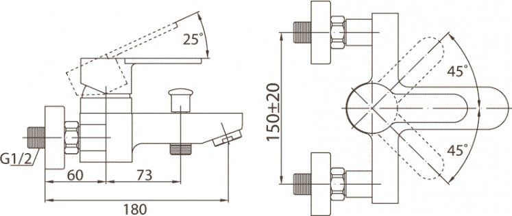 Смеситель BelBagno Tanaro TAN VASM CRM для ванны TAN-VASM-CRM - 1