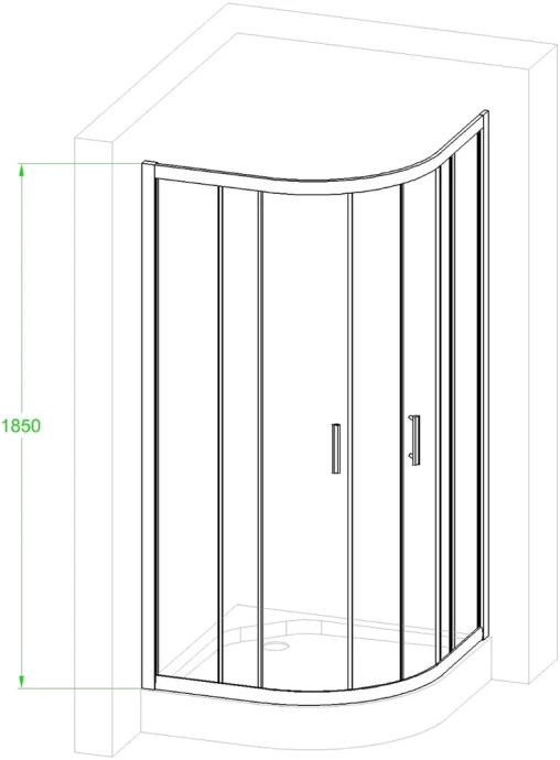 Душевой уголок Royal Bath HKD 90х90 профиль черный стекло прозрачное RB90HKD-T-BL - 2