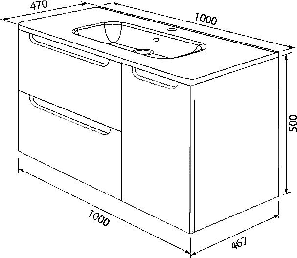 Тумба с раковиной Iddis Edifice 100 EDI10W1i95K - 6