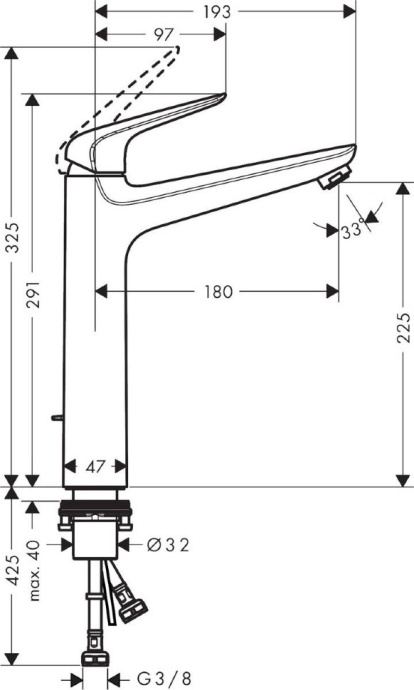 Смеситель для раковины Hansgrohe Novus хром  71123000 - 1