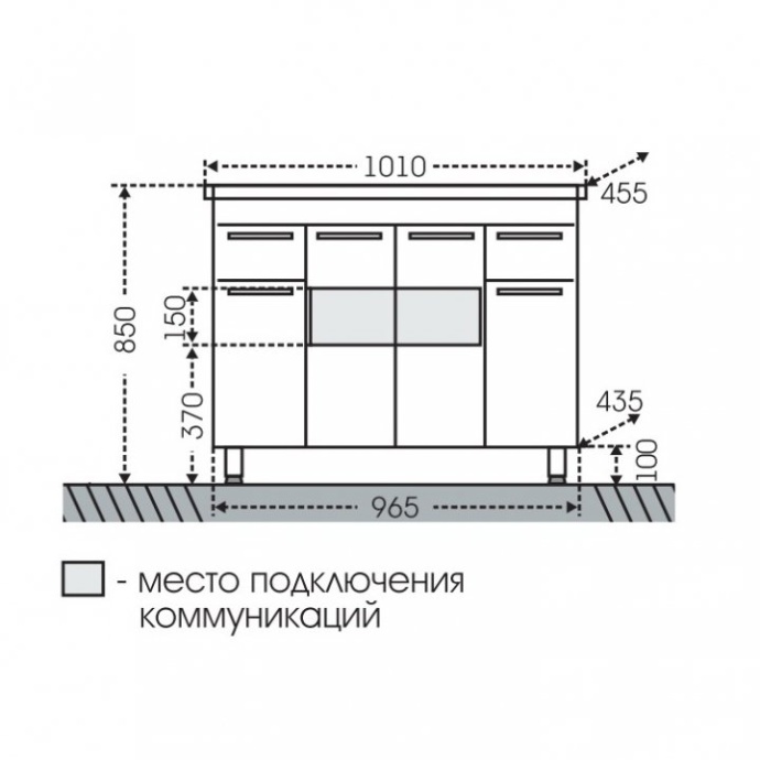 Тумба с раковиной Санта Родос 100 белый - 7