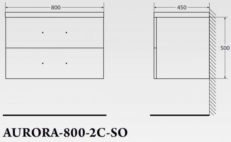 Тумба под раковину BelBagno Aurora 80 темное дерево AURORA-800-2C-SO-RT - 2