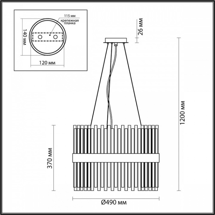 Подвесная люстра Odeon Light Hall Viketa 4786/12A - 3