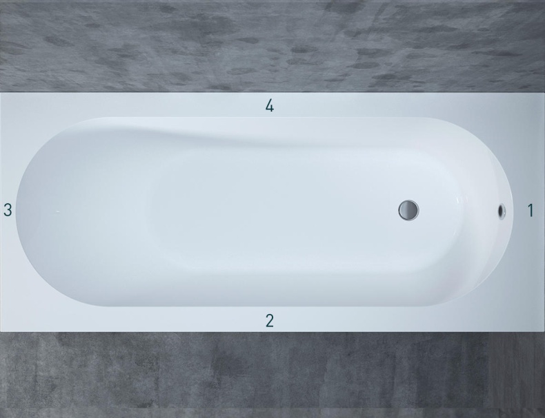 Ванна из искусственного камня Salini Ornella 170x75 102321MRH S-Stone, матовый, RAL снаружи - 7