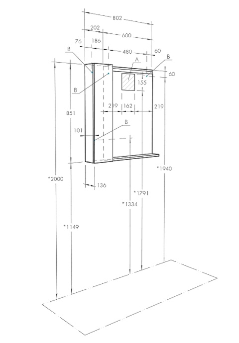 Зеркало-шкаф Aquaton Рене 80 L с подсветкой белый-темное дерево 1A222502NRC80 - 5