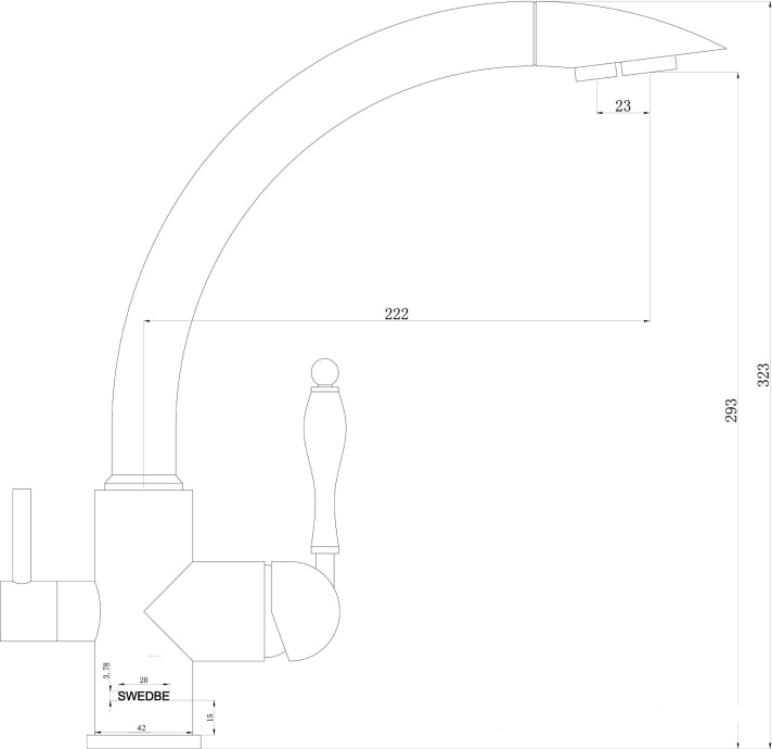 Смеситель Swedbe Selene Plus 8045 для кухонной мойки - 3