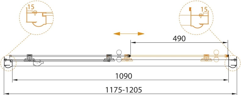 Душевой уголок Cezares Giubileo-AH-1 стекло с узором, хром GIUBILEO-AH-1-120/90-SCORREVOLE-CP-Cr - 3