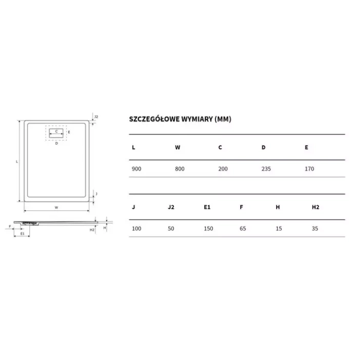 Поддон для душа EXCELLENT Lavano 80x90 бежевый BREX.1103.090.080.CAN - 2