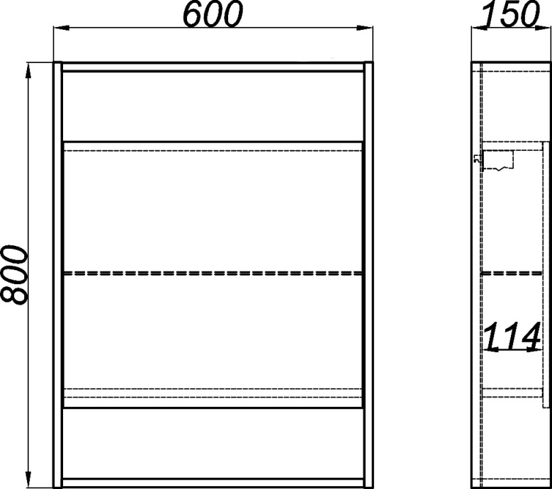 Зеркало-шкаф Aqwella City 60 дуб канадский SIT0406DK - 2