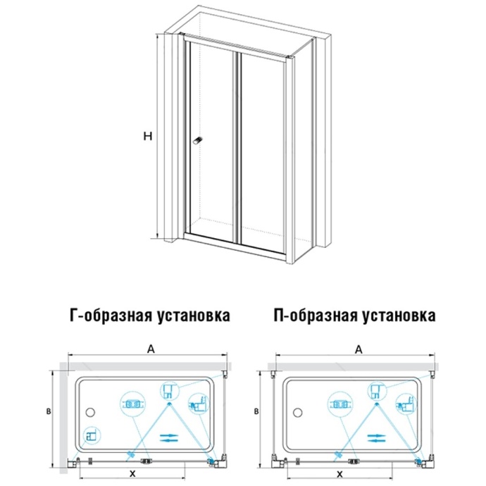 Душевой уголок RGW Classic CL-41 90х70 профиль хром стекло прозрачное 04094197-011 - 2
