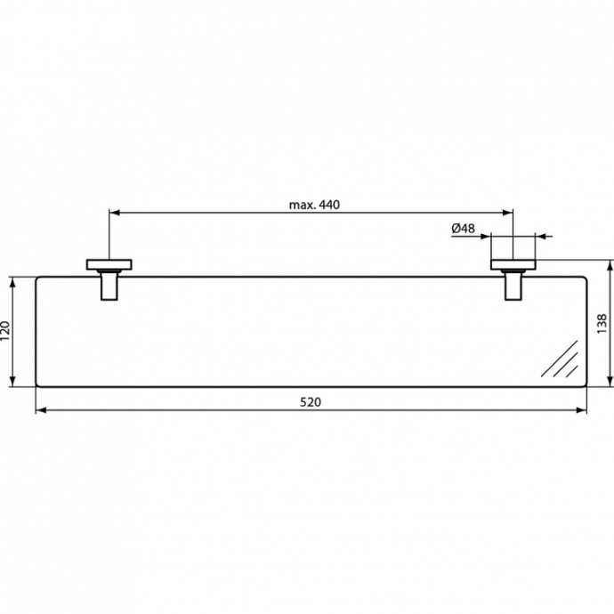 Полка Ideal Standard IOM матовое стекло черный A9124XG - 2