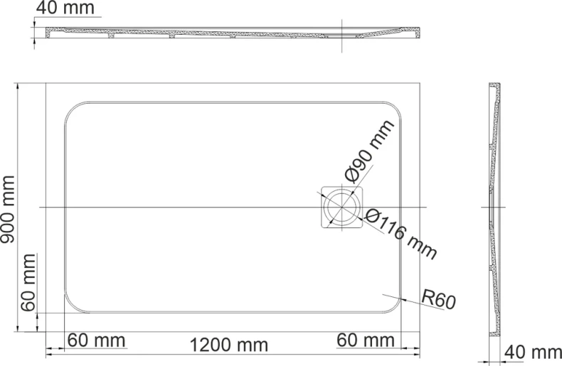 Поддон для душа Wasserkraft Neime 120х90 черный матовый 19T07 - 1