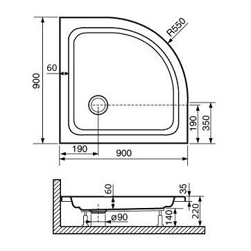 Поддон для душа RGW Style PL 90x90x22 16180499-11 - 1