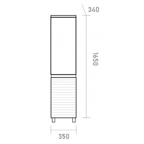 Шкаф-пенал Brevita Dakota 35 R дуб галифакс олово, черный кварц  DAK-050350-19/02П - 4