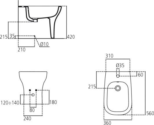 Биде напольное Ideal Standard Active  T501201 - 2