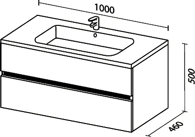 Комплект мебели Sanvit Кубэ-2 100 белый глянец - 4