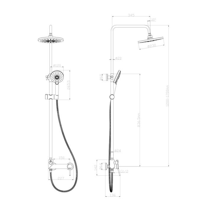 Душевая стойка Lemark Minima LM3860C - 1