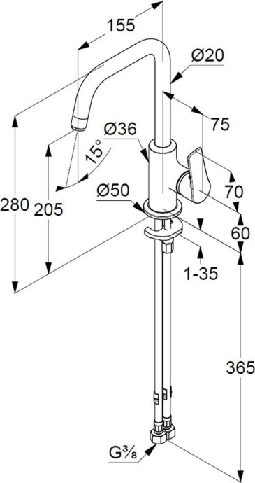 Смеситель Kludi Pure&Solid 340240575 для раковины - 3