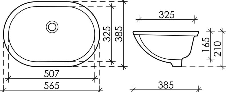 Раковина встраиваемая Ceramica Nova Element 56.5х38.5 белая CN6044 - 4