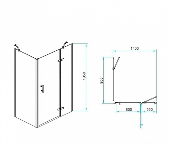 Душевой уголок RGW Passage PA-77B R 140x90 профиль черный стекло прозрачное 41087749-084R - 2