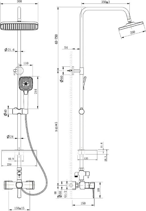 Душевая стойка Lemark Evitta LM0560C - 1