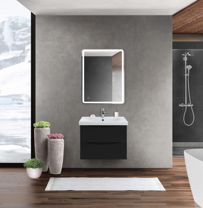 Тумба с раковиной Belbagno Marino-Cer 70 черный  - 6