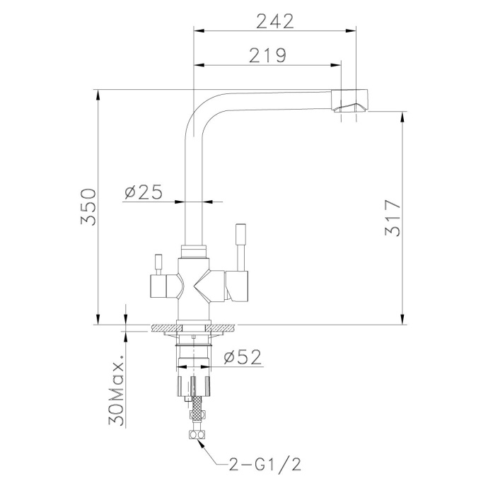 Смеситель для кухонной мойки Lemark Expert черный металлик  LM5060S - 1