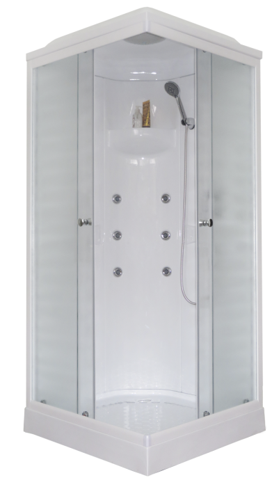 Душевая кабина Royal Bath HP 90x90 профиль белый стекло матовое с гидромассажем RB90HP2-M - 0