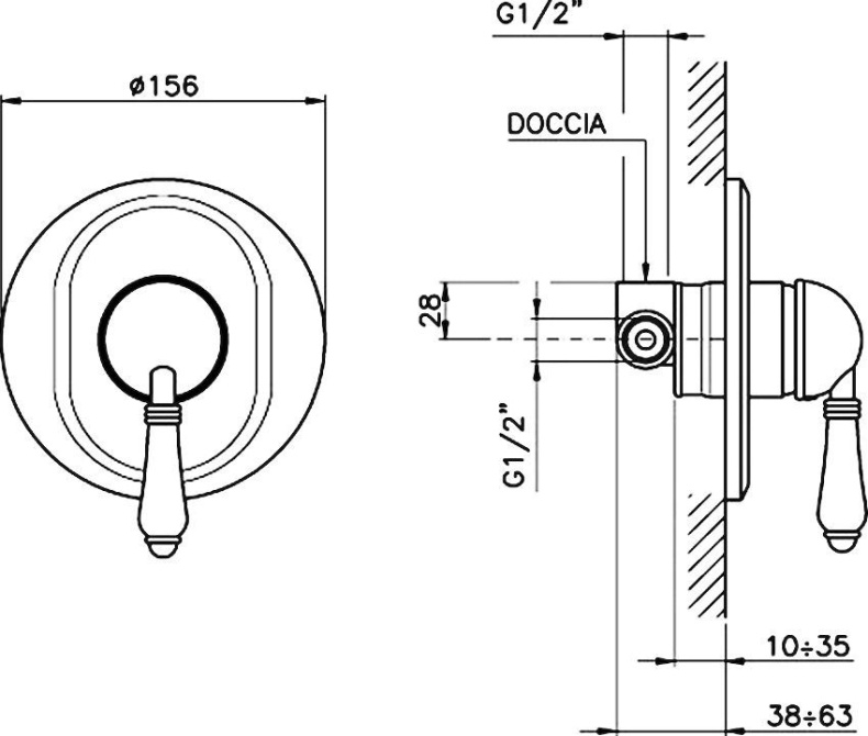 Смеситель Nicolazzi Signal 3406 CR 76 для душа 3406CR76 - 2