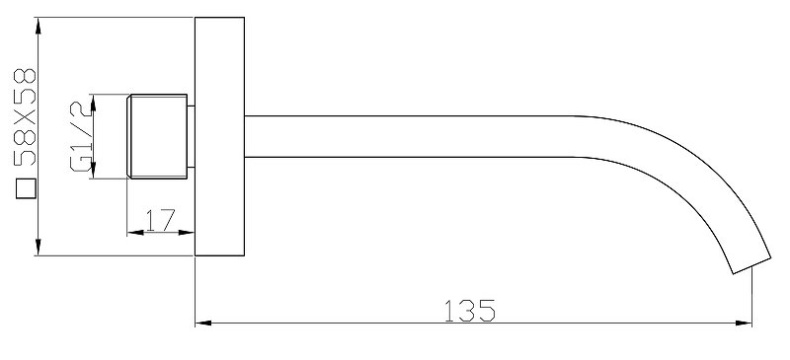 Излив для ванны BelBagno Romano хром  ROM-BC-CRM - 1