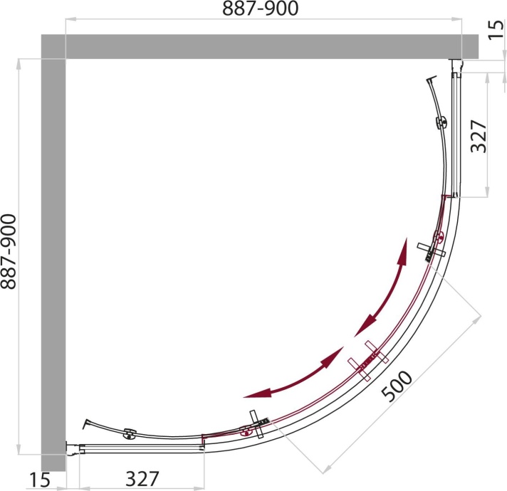 Душевая кабина BelBagno Uno Cab R 2 90 P Cr UNO-CAB-R-2-90-P-Cr - 7