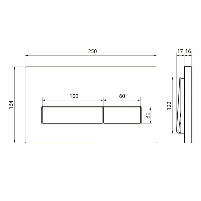 Кнопка смыва Point Меркурий черная матовая PN44831BM - 2