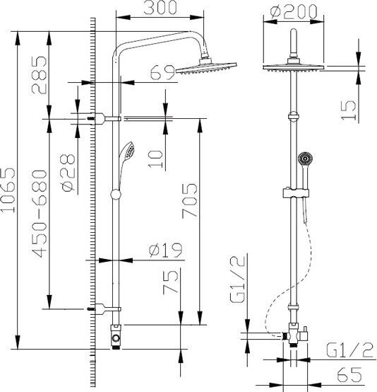 Душевая стойка Bravat Fit D283CP-2-RUS - 11