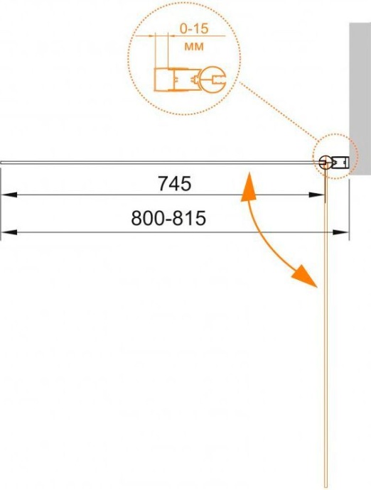 Шторка на ванну Cezares Eco V-1-80/140-P-Cr-R стекло punto ECO-O-V-1-80/140-P-Cr-R - 4