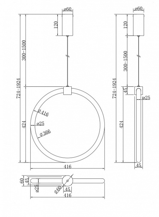 Настенный светильник Maytoni Anillo MOD315CL-L25G3K - 1