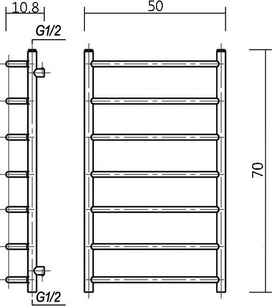 Полотенцесушитель водяной Domoterm Лаура П7 50x70, античная бронза Лаура П7 500x700 АБР - 6