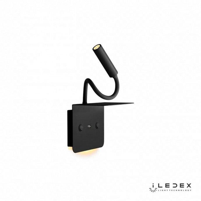 Бра с полкой iLedex Support 7031C BK - 1