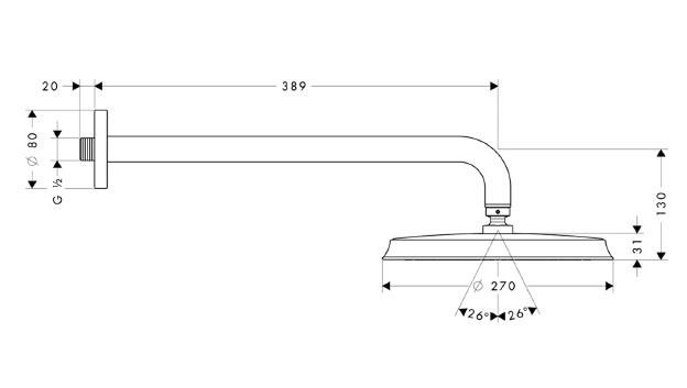 Верхний душ Hansgrohe Raindance Classic AIR 27424000 - 2