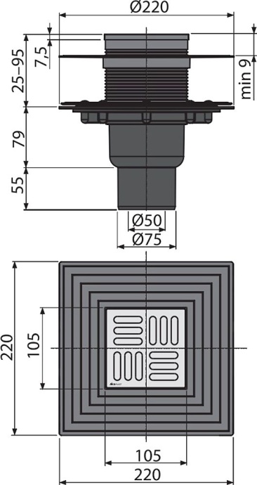 Душевой трап AlcaPlast APV4344 - 3