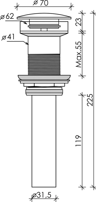 Донный клапан для раковины Ceramica Nova Element хром CN2000CH - 1