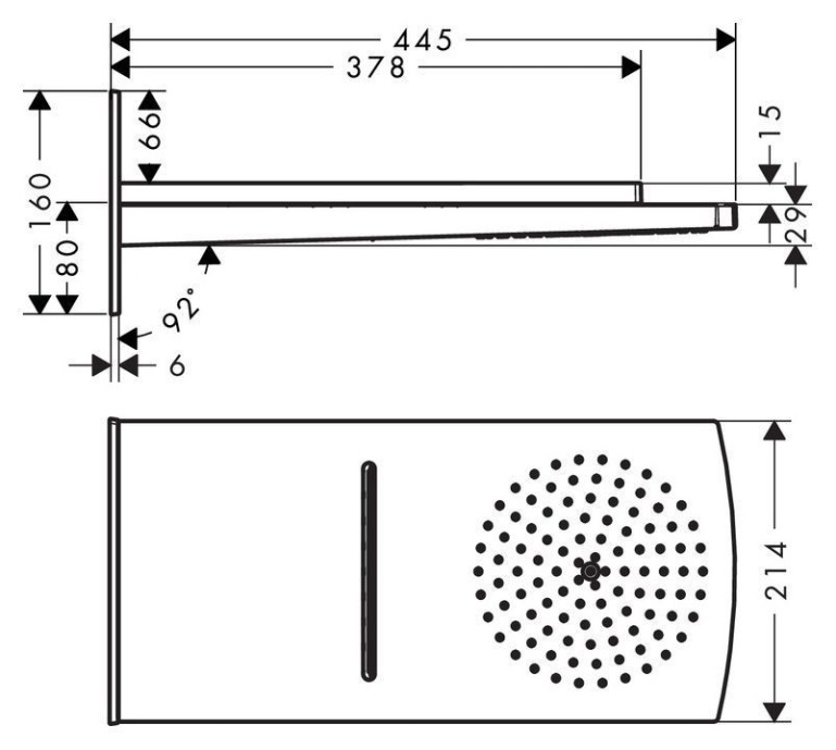 Верхний душ Hansgrohe Raindance Rainfall 180 AIR 2jet 28433000 - 7