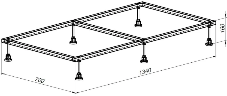 Каркас для поддона Allen Brau 140х80 хром 8.00005 - 2