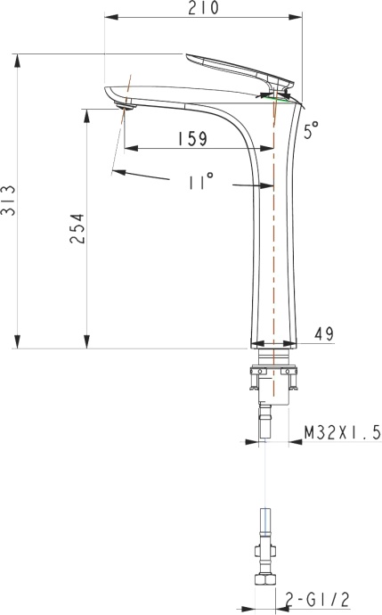 Смеситель Timo Helmi для раковины 4011/03F - 1