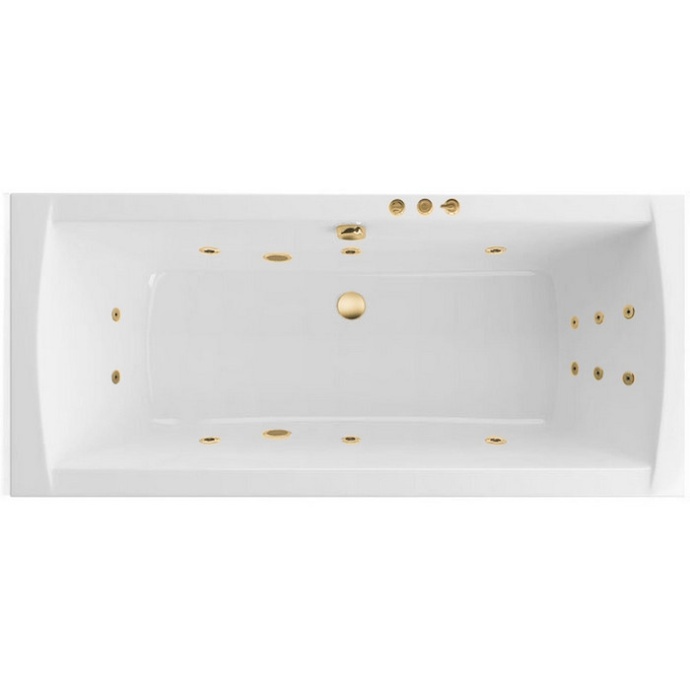 Ванна акриловая Excellent Aquaria Lux Smart 180х80 с гидромассажем белый - золото WAEX.AQU18.SMART.GL - 0