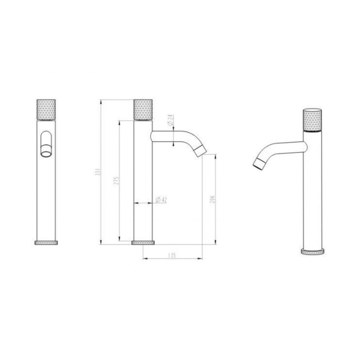 Смеситель для раковины Boheme Stick черный матовый 122-BB.2 - 1