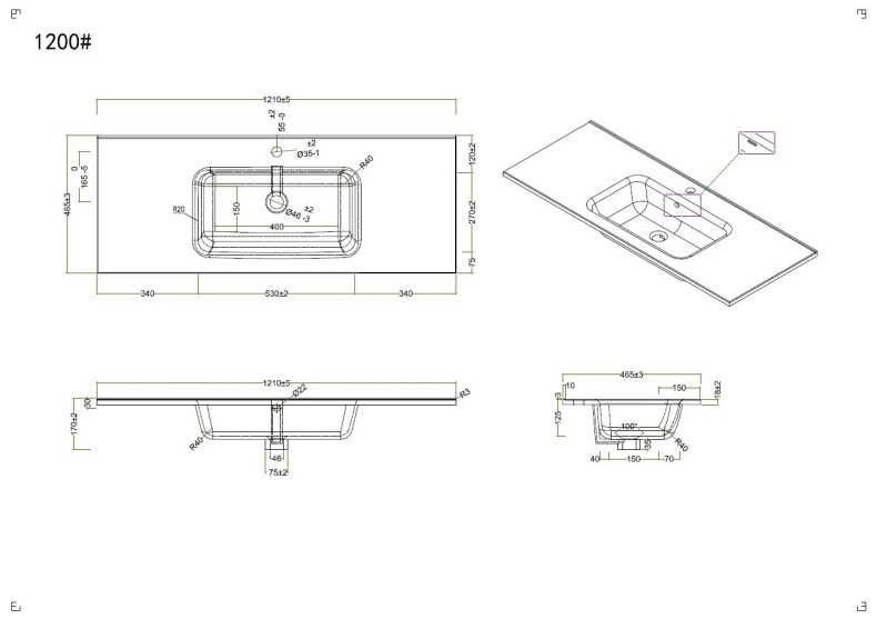 Комплект мебели BelBagno Kraft 120 темное дерево - 9